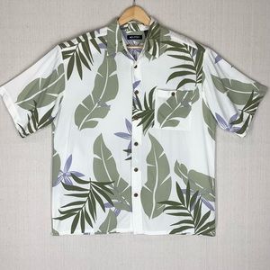 Puritan~Vtg 90s~Hawaiian‎ Print~Men's Short Sleeve Button Up Shirt~Sz Lg